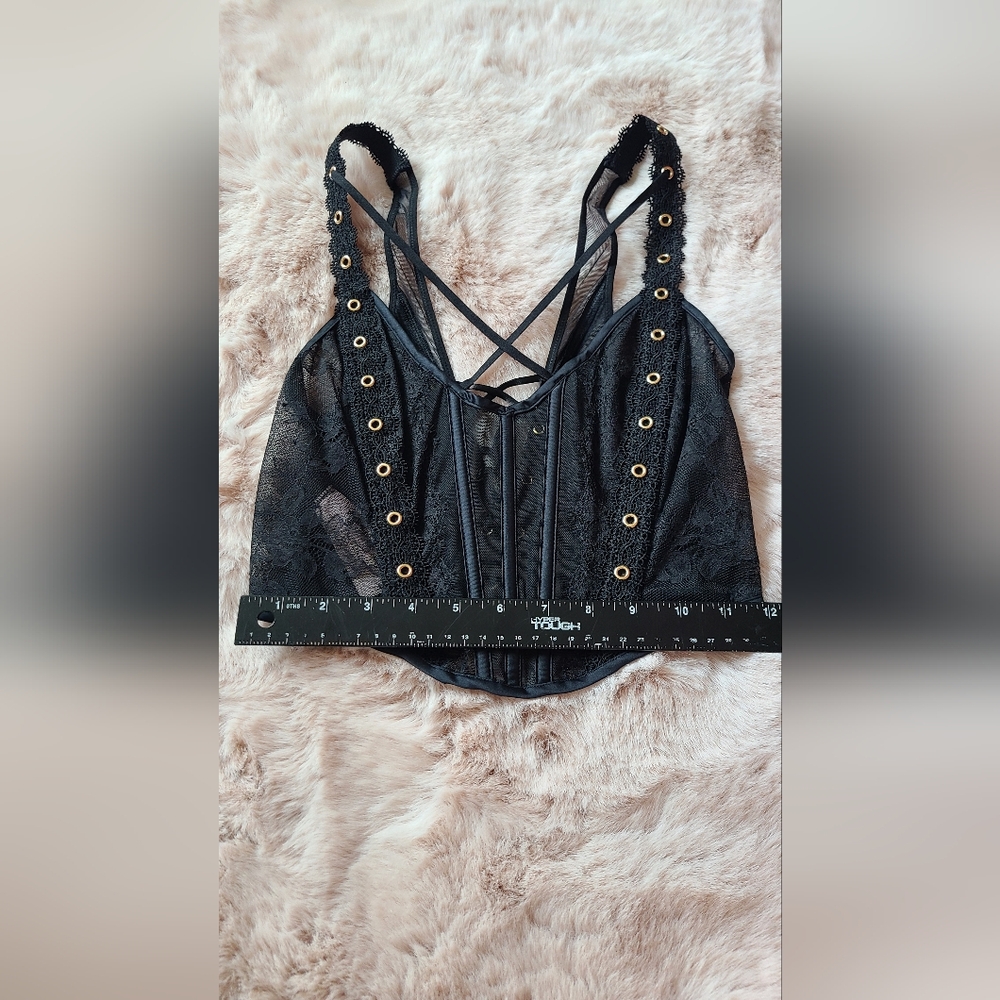 Victoria’s Secret Very Sexy Rose Lace & Grommet Strappy Corset Size S/DD NWT - Picture 6 of 10